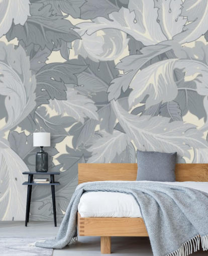 blue flower garden mural by William Morris