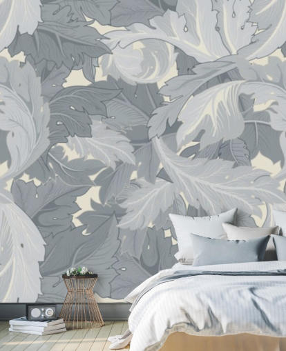 blue flower garden mural by William Morris