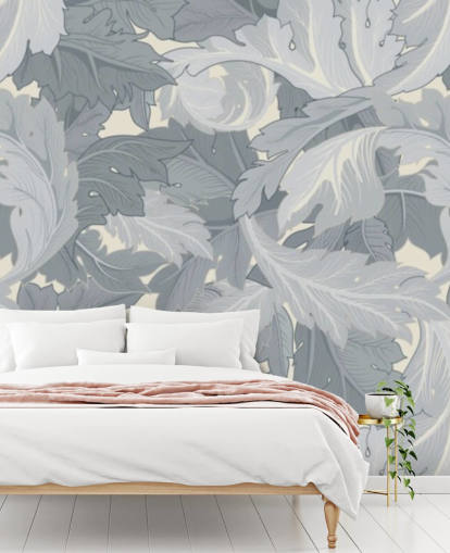 blue flower garden mural by William Morris