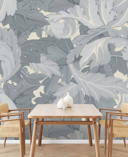 mural de jardim de flores azuis de William Morris