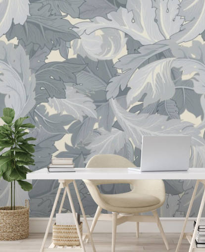 blue flower garden mural by William Morris