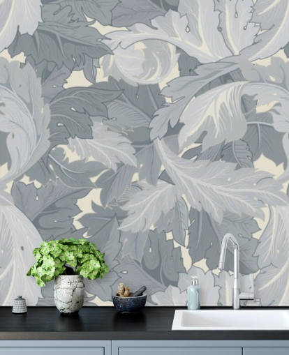 blue flower garden mural by William Morris blue flower garden mural by William Morris