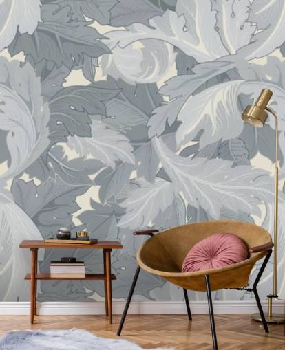 blaues Blumengarten-Wandbild von William Morris