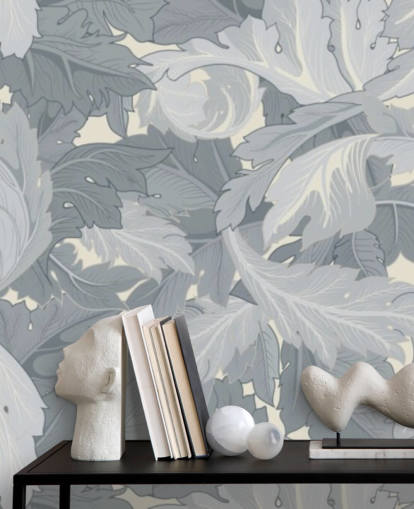 blå blomsterhage veggmaleri av William Morris