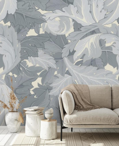 blaues Blumengarten-Wandbild von William Morris