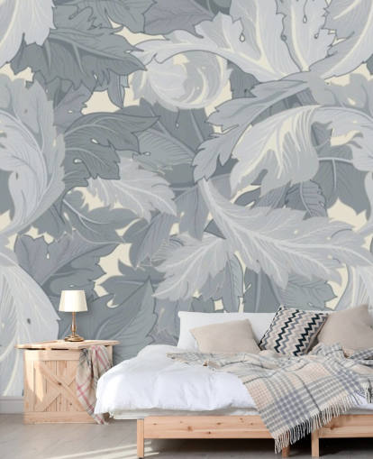 blue flower garden mural by William Morris