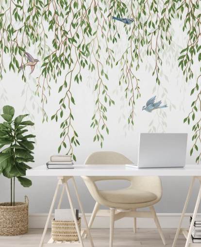 mural de papel pintado de chinoiserie personalizable blanco y verde llamado Chinoiserie Chandelier para dormitorios mural de papel pintado de chinoiserie personalizable blanco y verde llamado Chinoiserie Chandelier para dormitorios