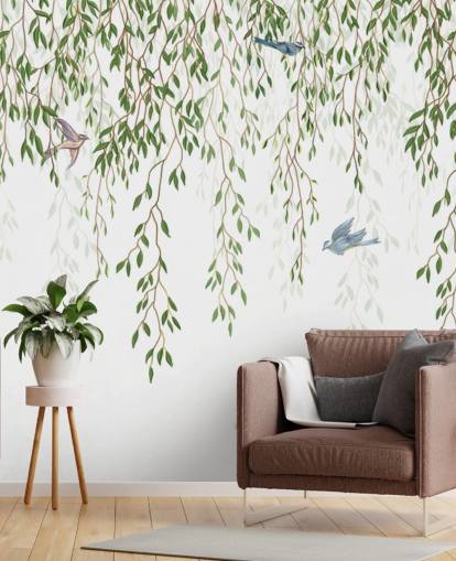 valkoinen ja vihreä muokattava chinoiserie-taustakuvamaalaus nimeltä Chinoiserie Chandelier makuuhuoneisiin valkoinen ja vihreä muokattava chinoiserie-taustakuvamaalaus nimeltä Chinoiserie Chandelier makuuhuoneisiin