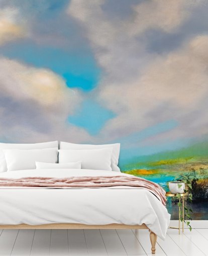 abstract painting of a waterfall wallpaper