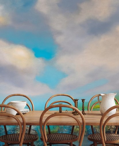 abstract schilderij van een watervalbehang abstract schilderij van een watervalbehang