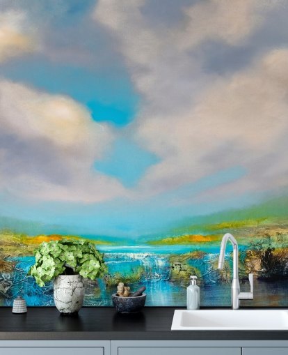 peinture abstraite d'un papier peint cascade