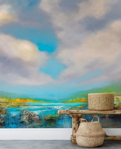 pintura abstrata de um papel de parede cachoeira