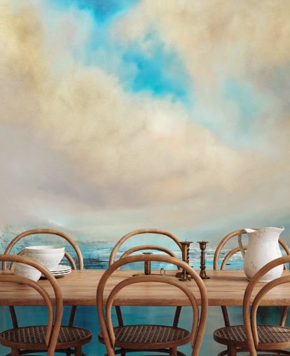 blue, white and black abstract painting of landscape wallpaper