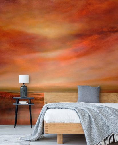 fondo de pantalla de paisaje abstracto naranja y rojo