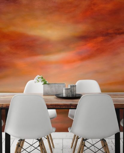 oranje en rood abstract landschapsbehang