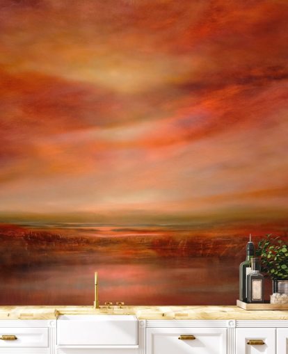 orange and red abstract landscape wallpaper