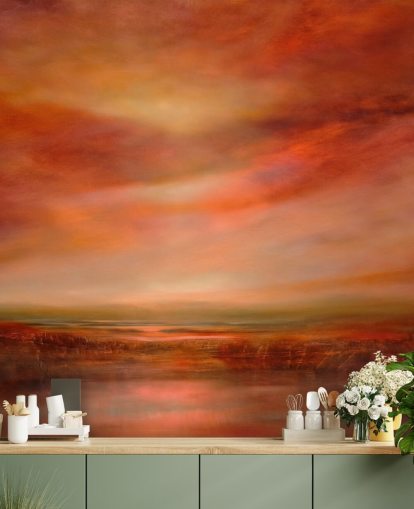 orange and red abstract landscape wallpaper