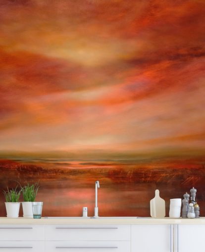 orange und rote abstrakte Landschaftstapete orange und rote abstrakte Landschaftstapete