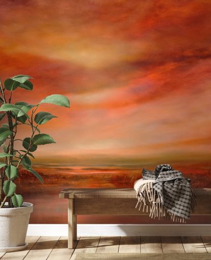 orange and red abstract landscape wallpaper