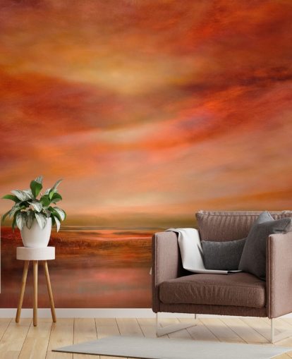 orange and red abstract landscape wallpaper