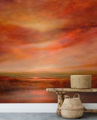 orange and red abstract landscape wallpaper