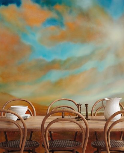 orange hills and orange clouds wallpaper