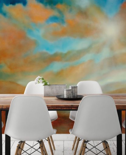 papel de parede de laranja colinas e nuvens laranja