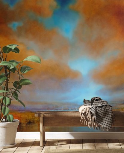 fond d'écran ciel nuageux orange et bleu sur la bruyère fond d'écran ciel nuageux orange et bleu sur la bruyère