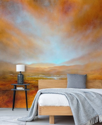 pintura de un paisaje naranja abstracto en otoño fondo de pantalla