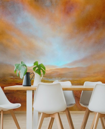 pintura de un paisaje naranja abstracto en otoño fondo de pantalla