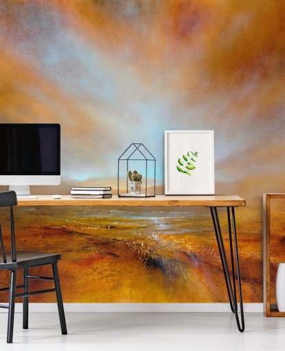 painting of an abstract orange landscape at fall wallpaper painting of an abstract orange landscape at fall wallpaper