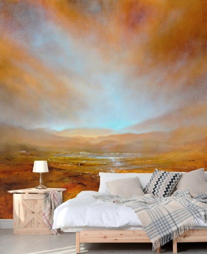 painting of an abstract orange landscape at fall wallpaper painting of an abstract orange landscape at fall wallpaper
