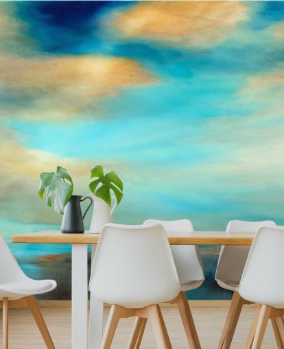 pintura de um azul expansivo e por que o céu sobre um papel de parede do rio