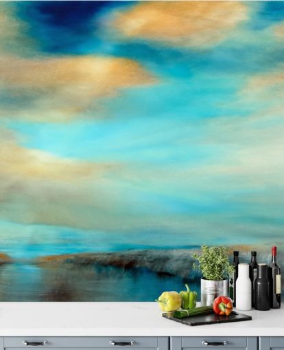 pintura de um azul expansivo e por que o céu sobre um papel de parede do rio pintura de um azul expansivo e por que o céu sobre um papel de parede do rio