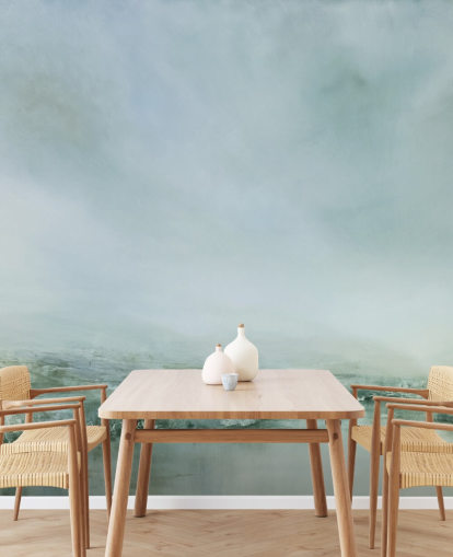 abstract painting of a misty heathland wallpaper