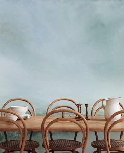 abstract painting of a misty heathland wallpaper