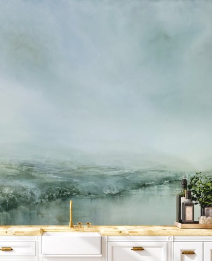 pittura astratta di una carta da parati nebbiosa brughiera