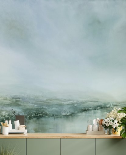 pittura astratta di una carta da parati nebbiosa brughiera