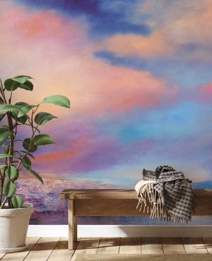 abstrakt målning av en rosa och blå solnedgång himmel tapeter abstrakt målning av en rosa och blå solnedgång himmel tapeter