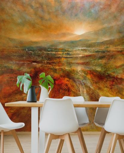 pintura de fondo de pantalla de paisaje naranja y rojo pintura de fondo de pantalla de paisaje naranja y rojo