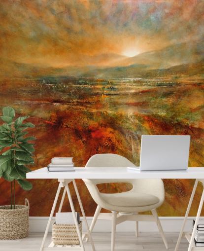 painting of orange and red landscape wallpaper painting of orange and red landscape wallpaper