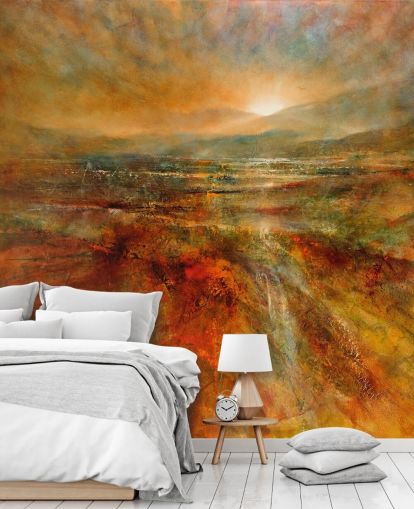 pittura di carta da parati paesaggio arancione e rosso pittura di carta da parati paesaggio arancione e rosso