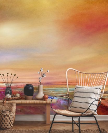 carta da parati arancione, rosa e giallo cielo e paesaggio