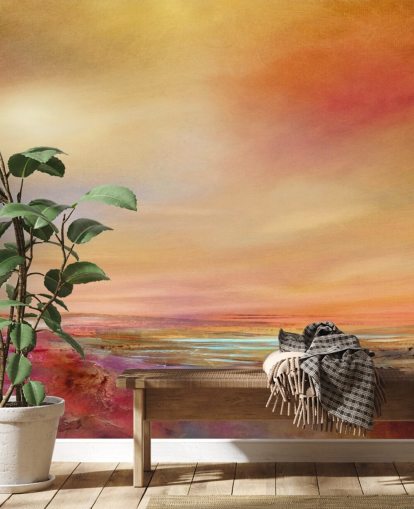 fondo de pantalla de pintura de cielo y paisaje naranja, rosa y amarillo fondo de pantalla de pintura de cielo y paisaje naranja, rosa y amarillo