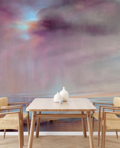 abstract painting of purple clouds bursting with rain wallpaper