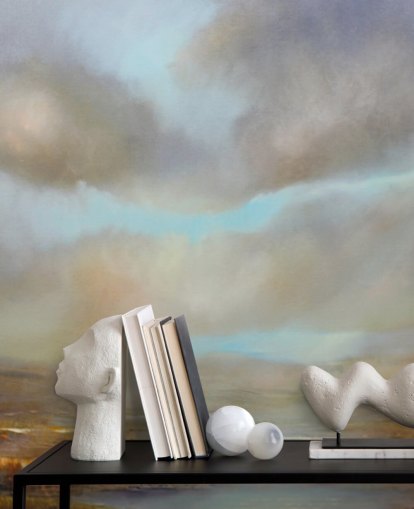 cielo nuvoloso su carta da parati autunno brughiera