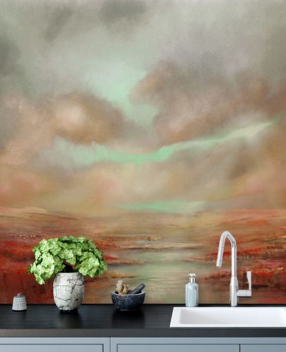 Rote Weite Himmel-Tapete