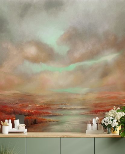 Rote Weite Himmel-Tapete