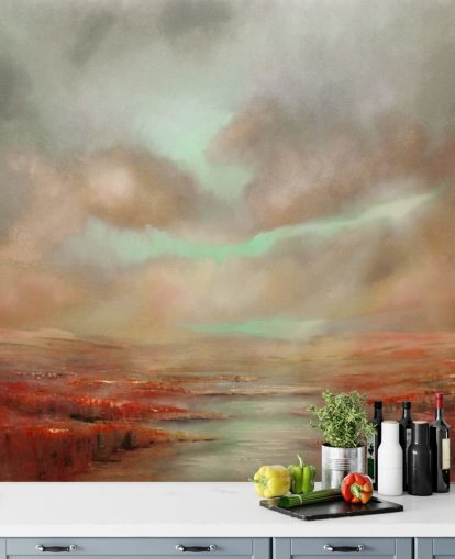 Rote Weite Himmel-Tapete