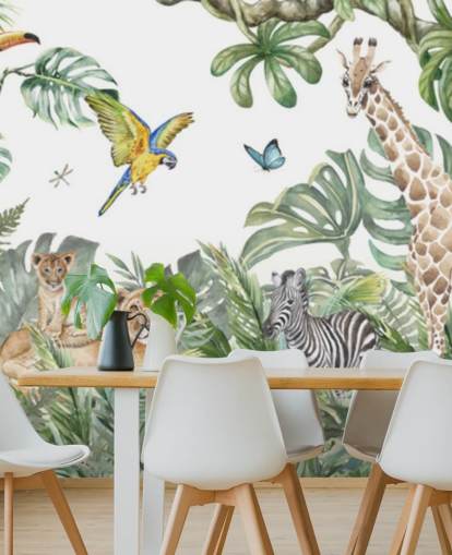 papel pintado de animales en la jungla